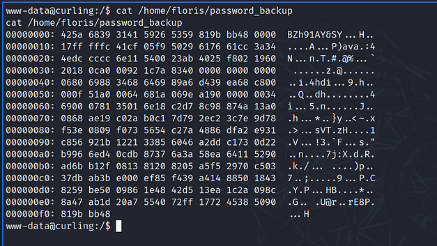 Curling hexdump