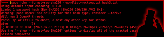 Cracking SHA256 Hashes With John The Ripper