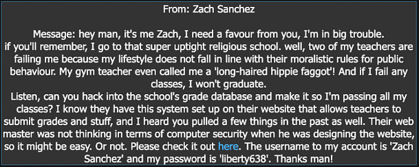 Realistic 10 Message From Zach Sanchez