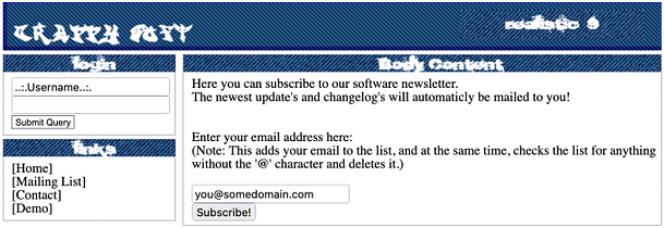 Web Application — Mailing List