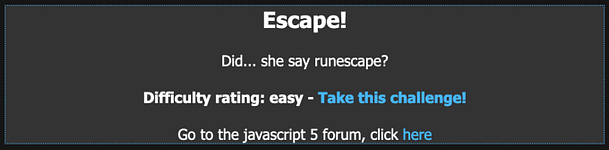 Javascript 5 Escape