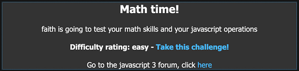 Javascript 3 Math Time