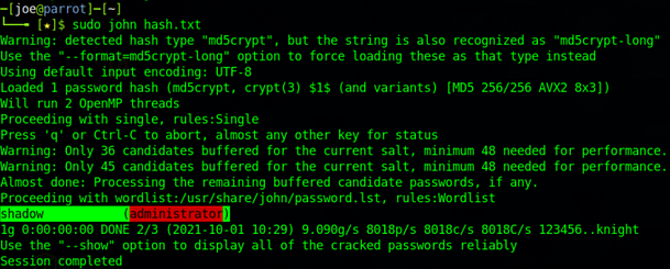 John The Ripper — Hash Cracking