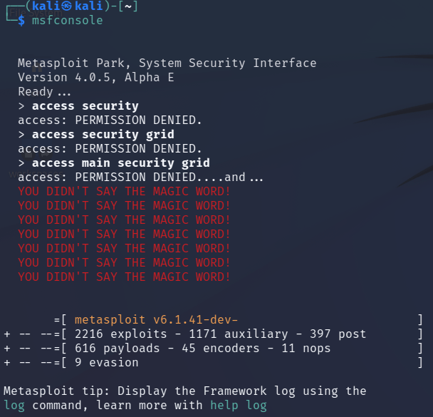 Metasploit — msfconsole