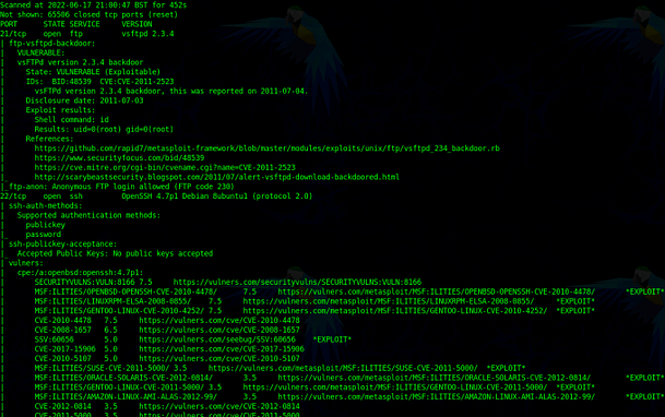 Nmap Vulnerability Scanning