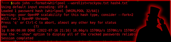 Cracking Whirlpool Hashes