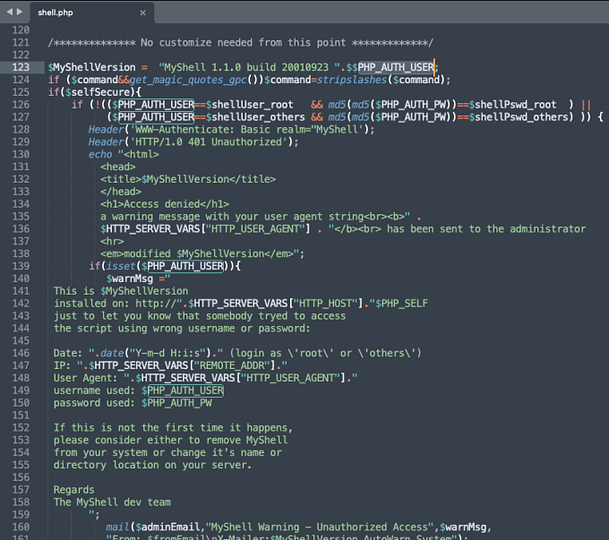 shell.php Authentication Mechanism