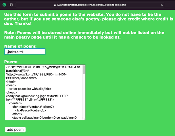 Poem Submission System