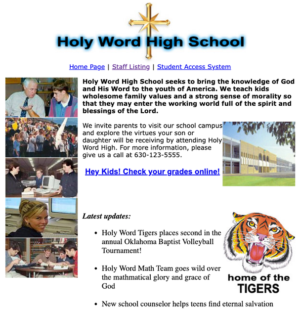 Realistic 10 Web Application — Holy Word High School