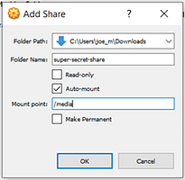 Shared Folder Settings