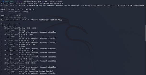 Nmap SMB User Enumeration