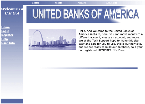 Realistic 8 Web Application — United Banks of America