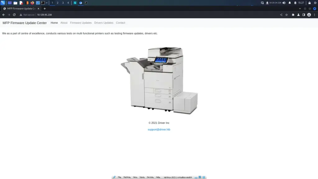 Hack The Box Driver Printer