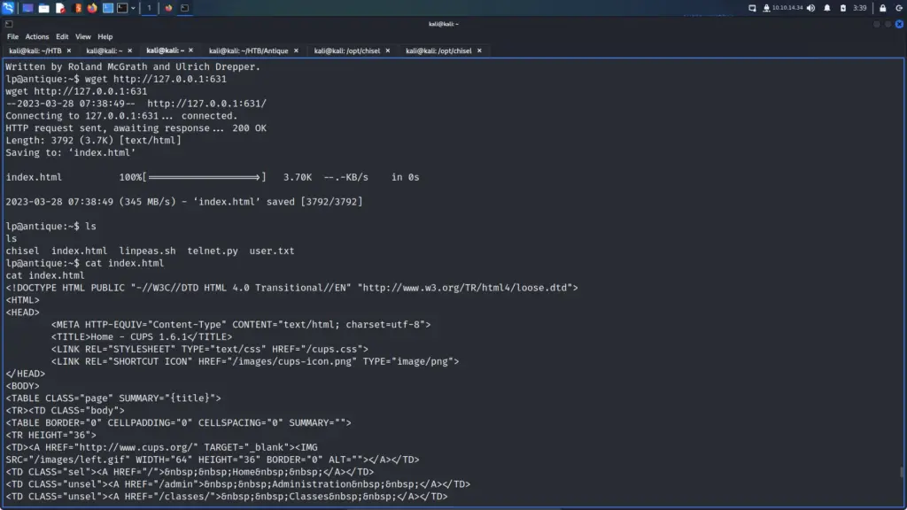 Antique Indented Privilege Escalation