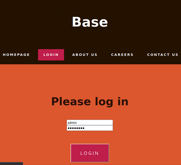 Base web application login