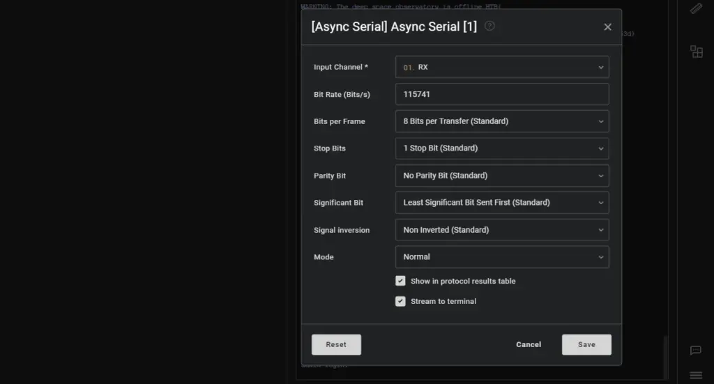 Configuring The Analyzer