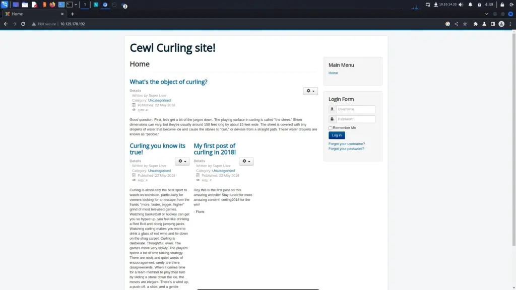 Curling Cewl Site