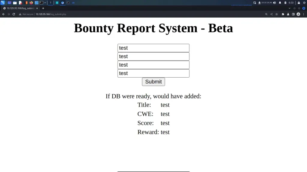 Bounty Reporting System