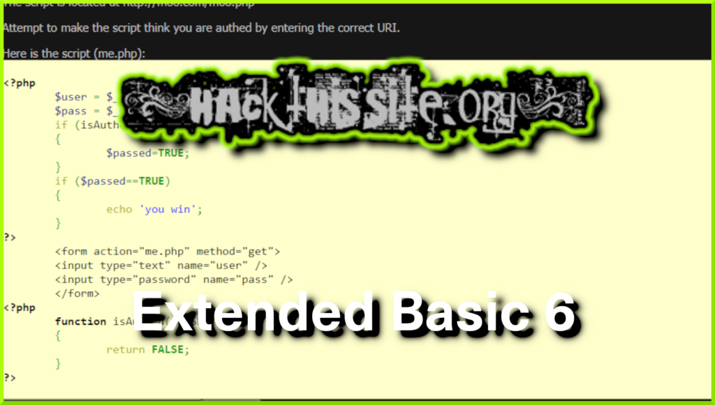 Hack This Site extbasic6