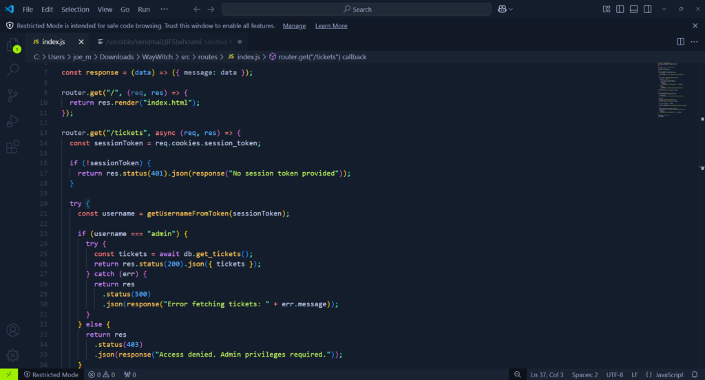 WayWitch Source Code Review