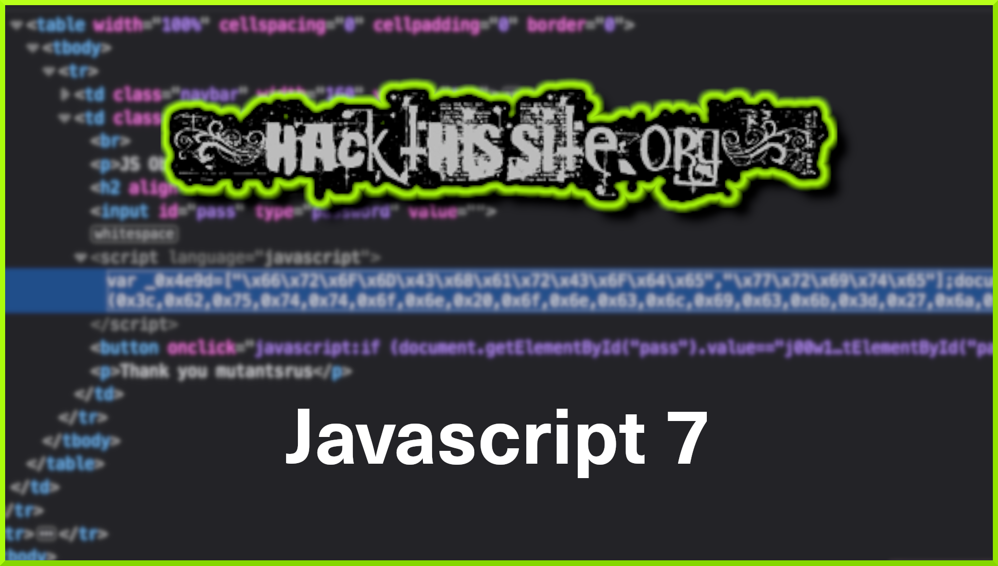 Hack This Site: Javascript Mission – Level 7